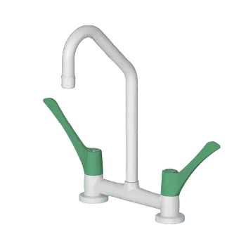 Mixer tap with wrist level for laboratory water fittings