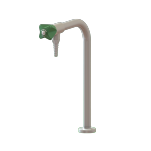 Bench-mounted pillar angle laboratory water tap with fixed nozzle