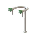 Two-way U-shape laboratory water tap with fixed nozzles