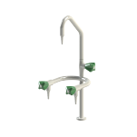 Laboratory water tap with two side arms and swivel swanneck