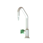 Brownall Labtap left-hand laboratory water tap with fixed swanneck and nozzle