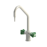 Single-hole laboratory water mixer with swivel swanneck and fixed nozzle