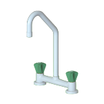 Divided-flow laboratory water mixer with aerator