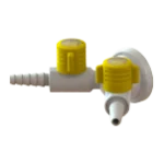 Wall/suspended mounted two-way lift & turn gas fitting in 90° Fittings for burning gases