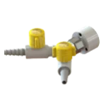 Wall/suspended mounted two-way lift & turn gas fitting in 90° with wall flange socket Fittings for burning gases